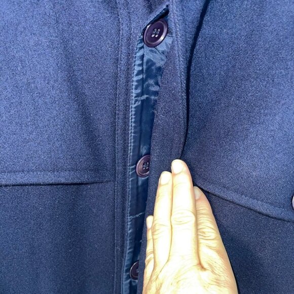Rick Pallack Mens Field Jacket Size 46 Blue Wool Blend Button Front Closure - Picture 15 of 16